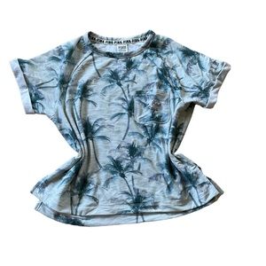 pink by victoria secret womens tropical no bad rays short sleeve shirt size s.